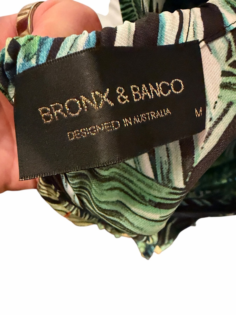 Bronx & Banco Jungle Cut Out Tropical Silk Maxi Dress Green M US 6 - Picture 6 of 14
